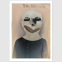 Today I am a Small Blue Thing postcard, Jacek Staniszewski
