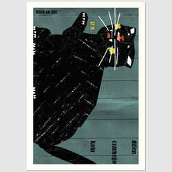 Black cat's day, postcard...