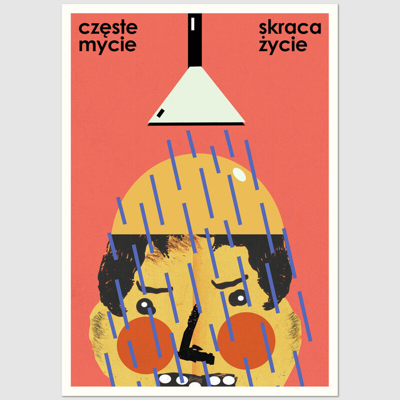 Pocztówka 'Częste mycie skraca życie', Jakub Zasada