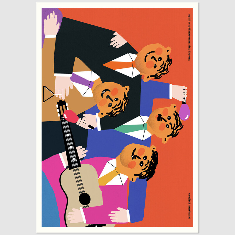 Musicians, postcard by Jakub Zasada