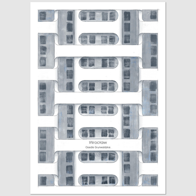 Wrocław 007 Grunwald Neighborhood, Postcard by Kuba Michałkiewicz