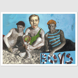 Boys, postcard by Kaja Renkas