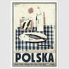 Polska ze śledzikiem i wódką, postcard by Ryszard Kaja