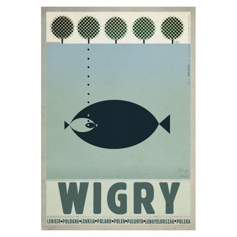Wigry, postcard by Ryszard Kaja