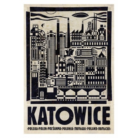 Katowice, pocztówka, Ryszard Kaja