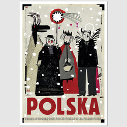 Polska Kolędnicy, postcard...