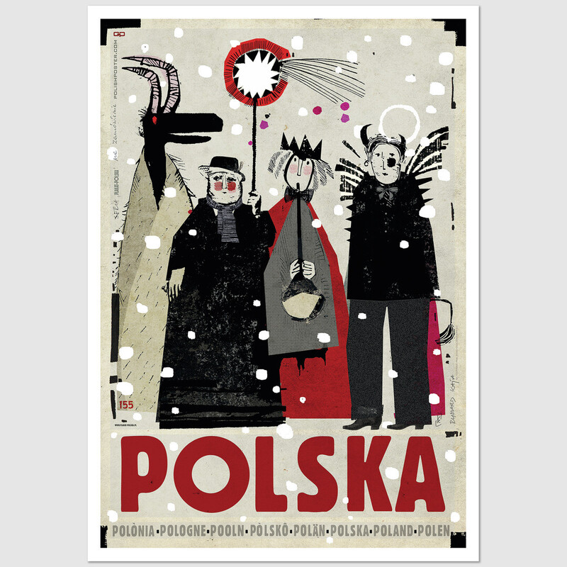 Polska Kolędnicy postcard by Ryszard Kaja