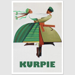 Kurpie, postcard by Wiktor...