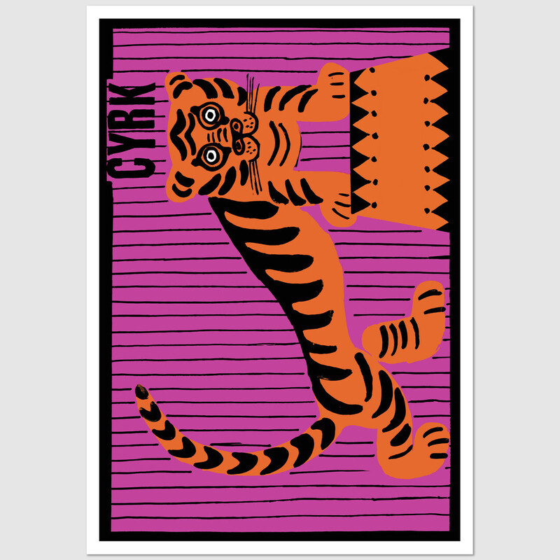 Pocztówka Cyrk z tygrysem, Wiktor Górka