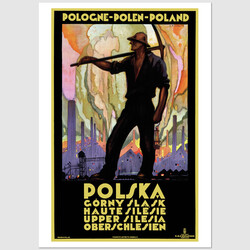 Polska Górny Śląsk, pocztówka, Stefan Norblin