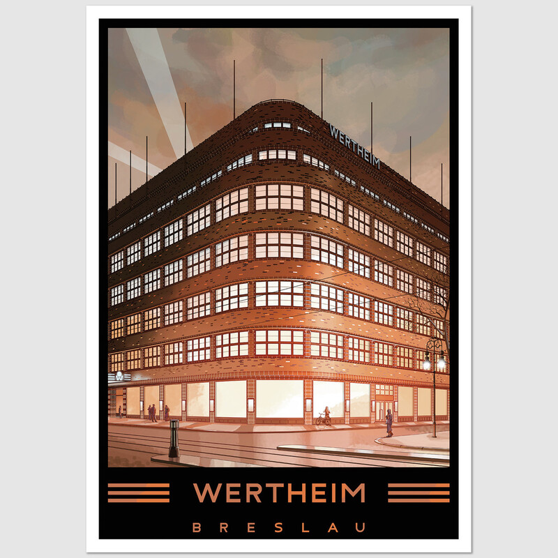 Wertheim Department Store, Postcard by Jan Jerzmański