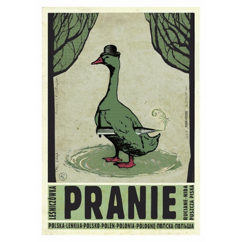 Pranie, postcard by Ryszard Kaja