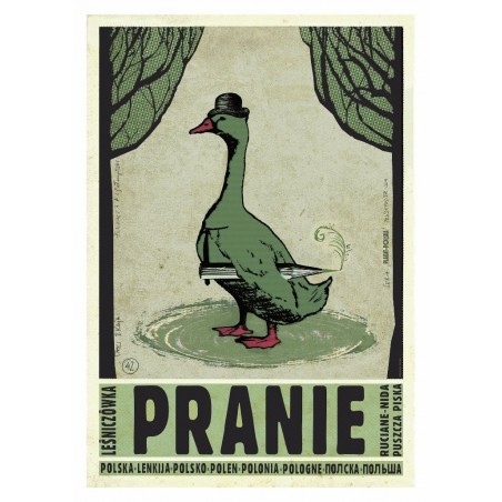Pranie, postcard by Ryszard Kaja