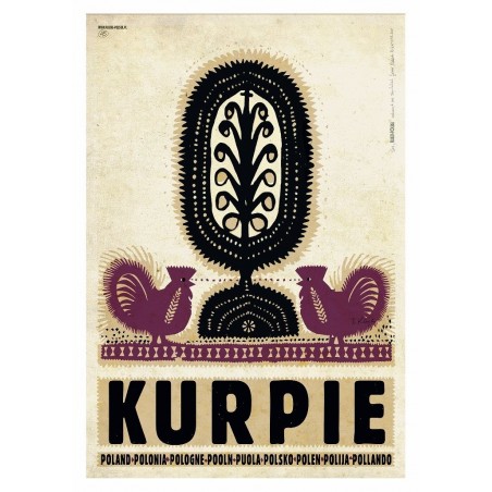 Kurpie, postcard by Ryszard Kaja