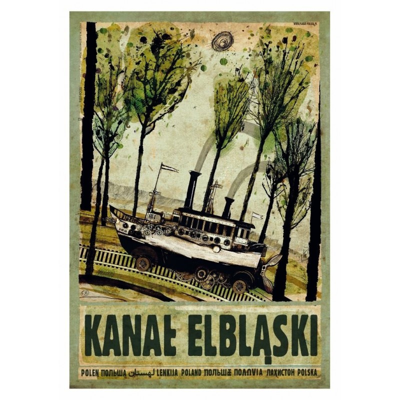 Kanał Elbląski, postcard by Ryszard Kaja
