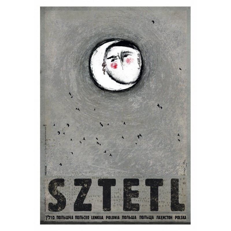 Sztetl, postcard by Ryszard Kaja
