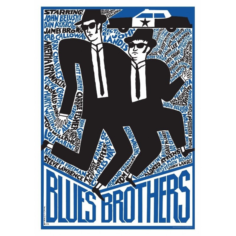 Blues Brothers, postcard by Andrzej Krajewski