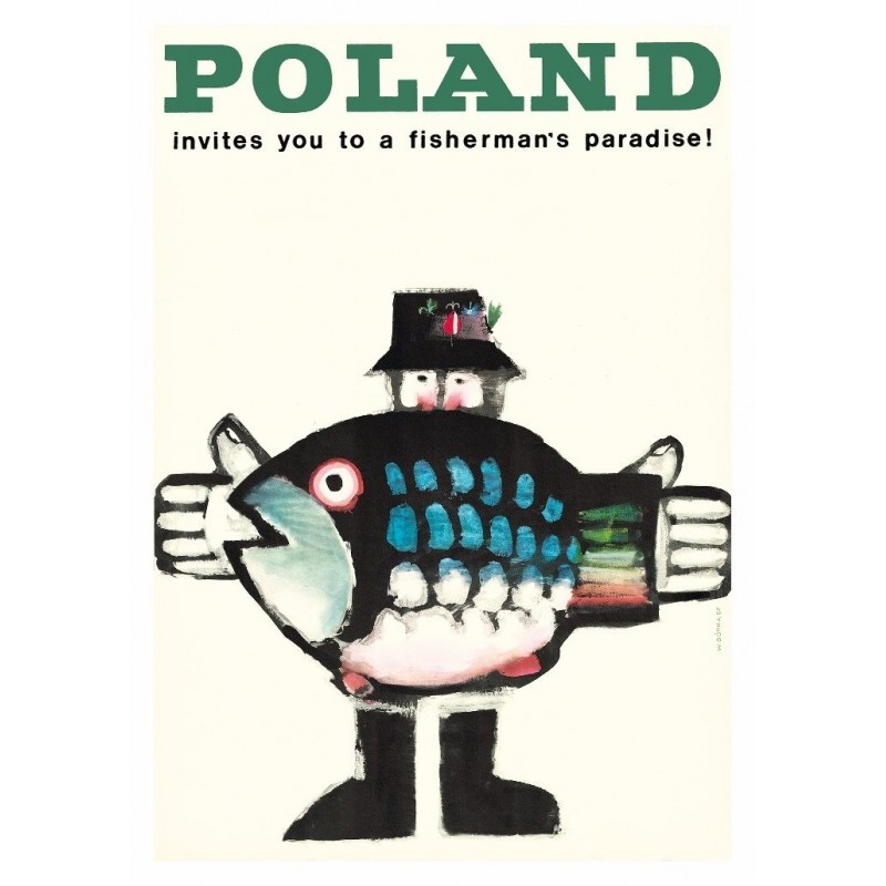 Fisherman's Paradise Poland Taaaka Ryba, postcard by Wiktor Górka