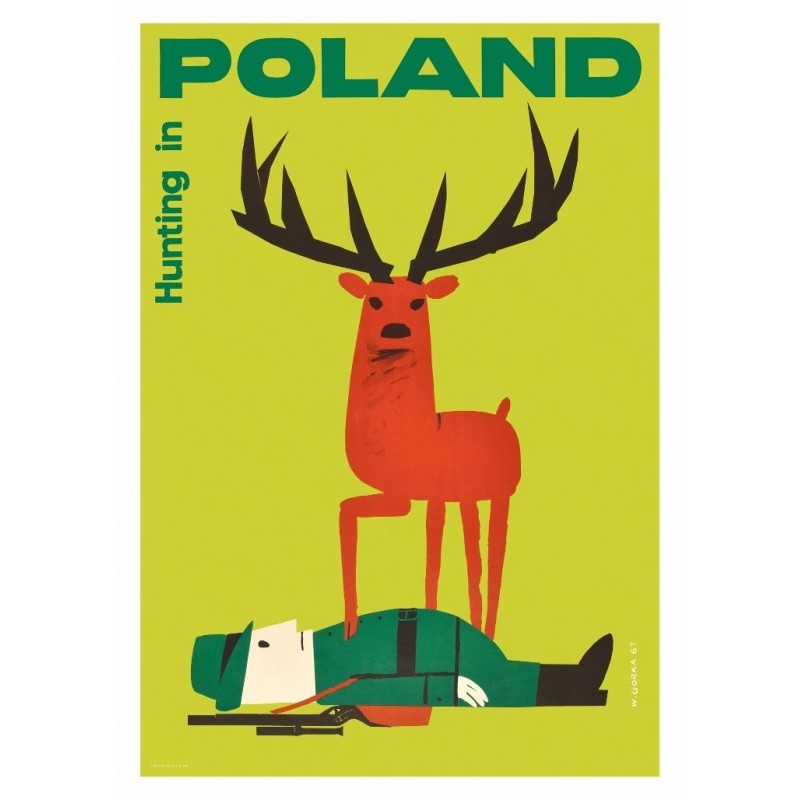 Hunting in Poland, postcard by Wiktor Górka
