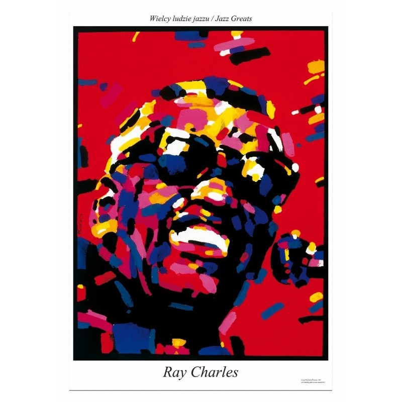 Ray Charles, postcard by Waldemar Świerzy