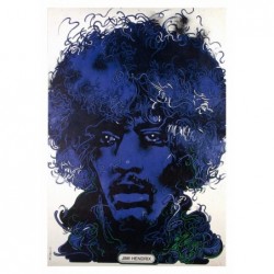 Jimi Hendrix, postcard by Waldemar Świerzy