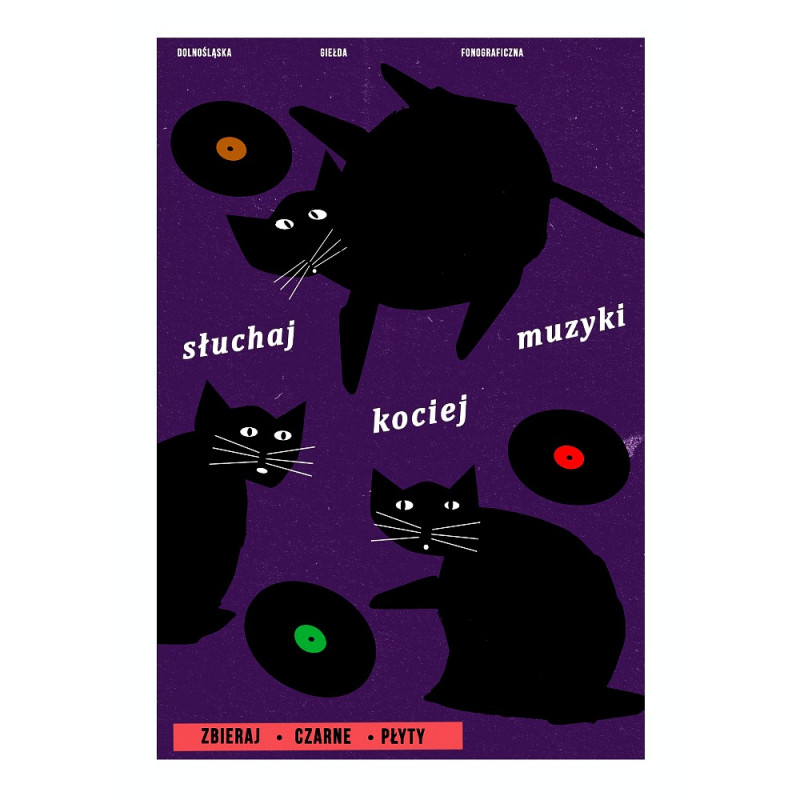 Listen to cat music, postcard by Jakub Zasada