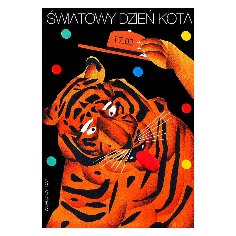 Światowy Dzień Kota (z tygrysem), pocztówka, Jakub Zasada