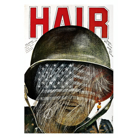 Hair, postcard by Andrzej Pągowski
