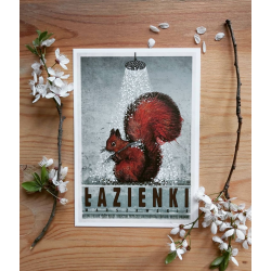 Łazienki Warszawskie Królewskie, postcard by Ryszard Kaja