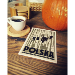 Polska z łosiem, postcard by Ryszard Kaja