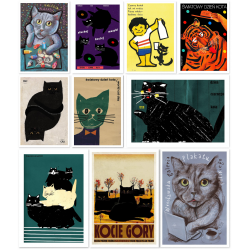 Cat postcard set 2 - modern posters