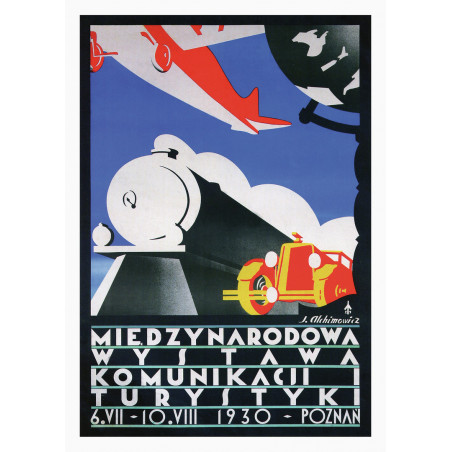 1930 International Transport and Tourism Exhibition, postcard by Jerzy Alchimowicz