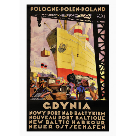 Gdynia, postcard by Stefan Norblin
