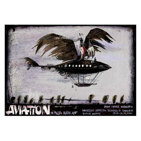 Aviation in Polish Poster Art, postcard by Ryszard Kaja