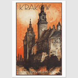 Kraków, pocztówka, Stefan Norblin