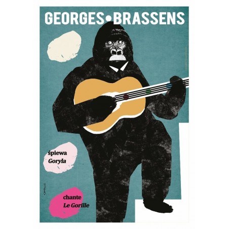 Georges Chante la Gorille, postcard by Jakub Zasada