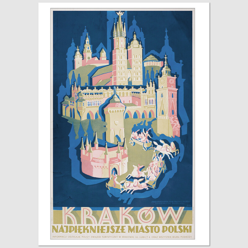Kraków, The Most Beautiful City in Poland, postcard by J. Broschówna, A. Stalony-Dobrzański