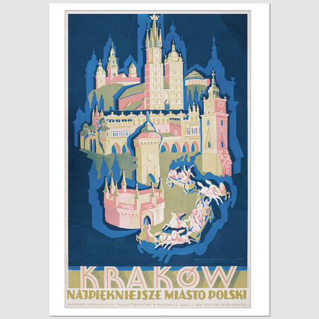 Kraków, The Most Beautiful City in Poland, postcard by J. Broschówna, A. Stalony-Dobrzański