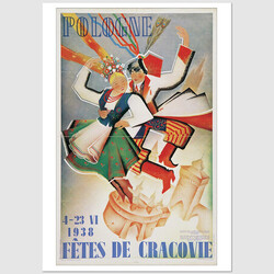 Fetes de Cracovie, postcard...