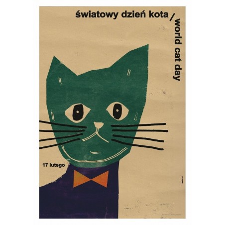 World Cat Day, postcard by Jakub Zasada