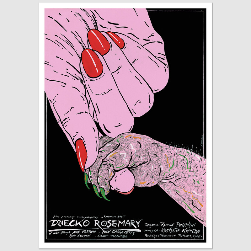 Dziecko Rosemary, pocztówka, Andrzej Pągowski