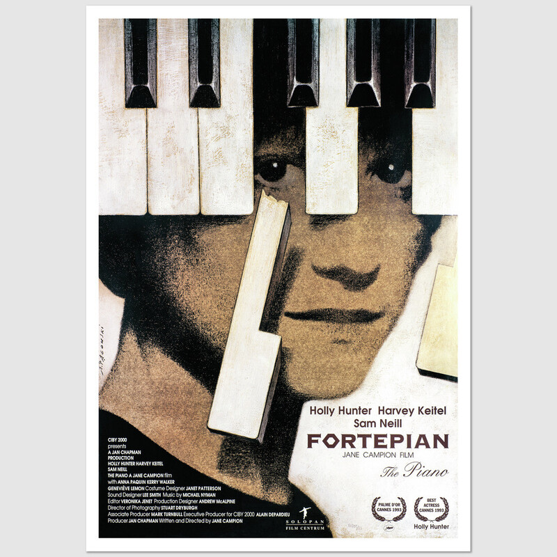 Fortepian, pocztówka, Andrzej Pągowski