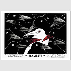 Hamlet, pocztówka, Andrzej Pągowski